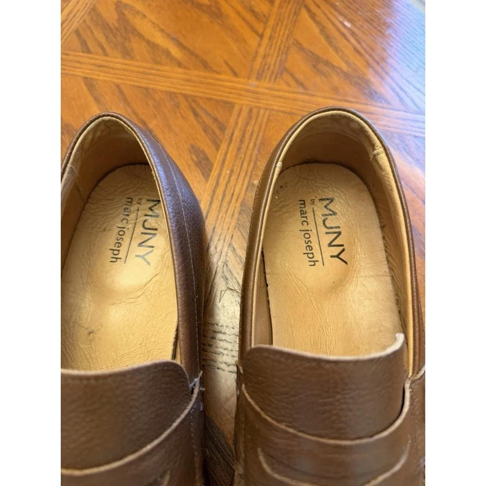 Marc Joseph Size 11.5 Men's Leather Moccasin Brown Loafer‎ Shoes
